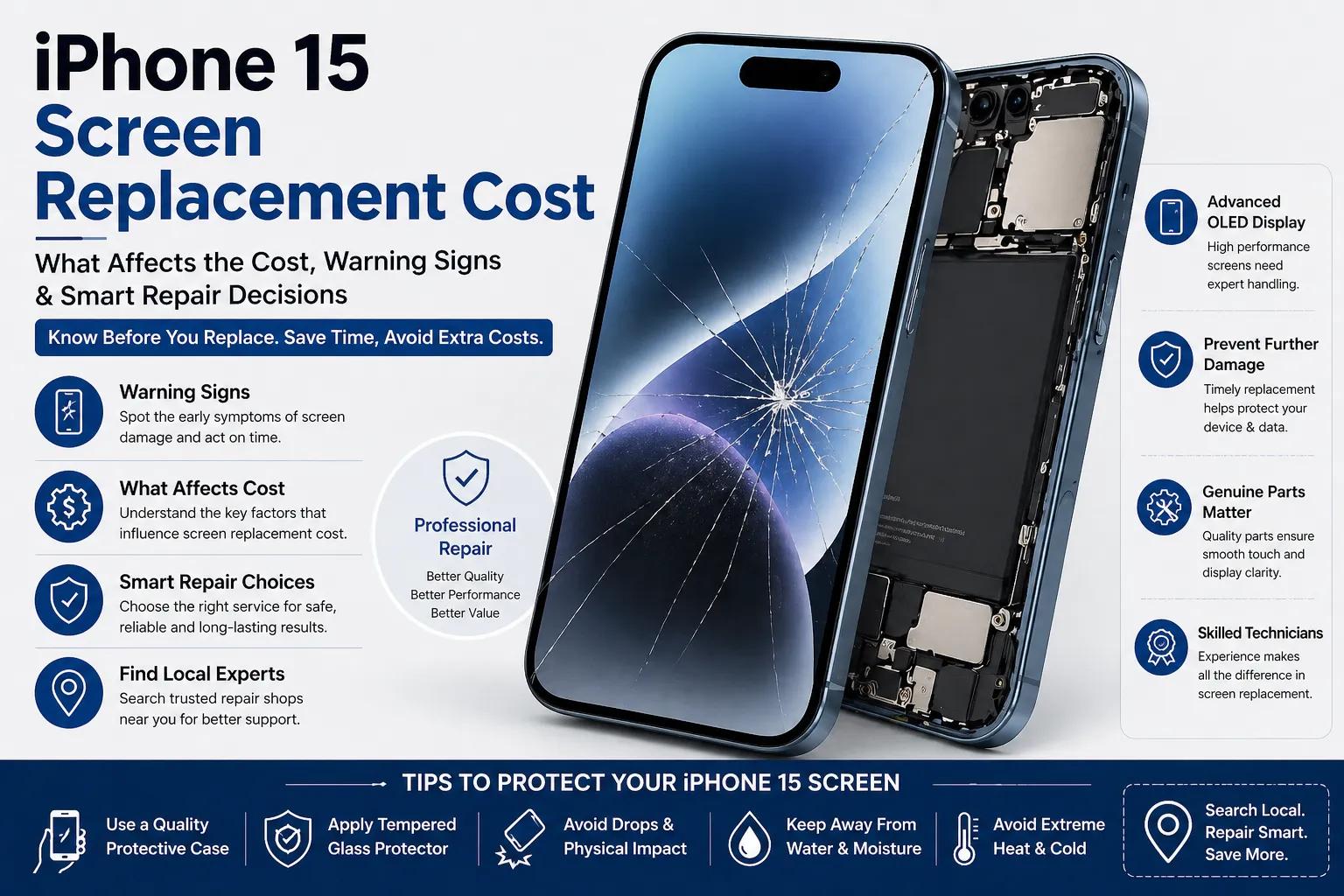 iPhone 15 Screen Replacement Cost: When to Repair, What Affects Pricing & How to Avoid Expensive Mistakes